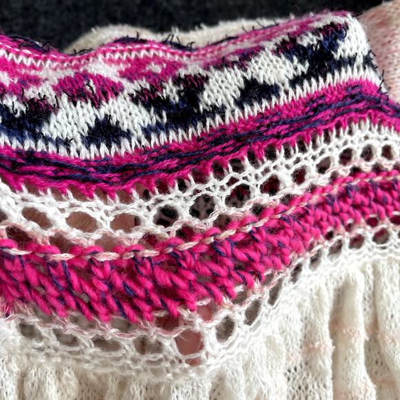 Free People Dreamland Linen blend Cardigan Size M Wide Boxy Boho - Picture 8 of 16